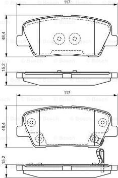 BOSCH 0 986 495 165 - Комплект спирачно феродо, дискови спирачки vvparts.bg