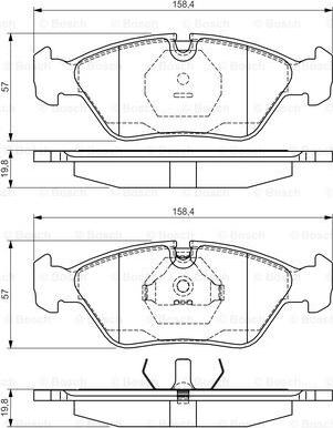 BOSCH 0 986 495 162 - Комплект спирачно феродо, дискови спирачки vvparts.bg