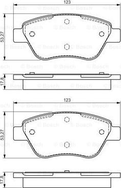 BOSCH 0 986 495 102 - Комплект спирачно феродо, дискови спирачки vvparts.bg