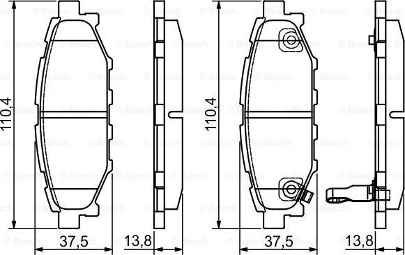 BOSCH 0 986 495 119 - Комплект спирачно феродо, дискови спирачки vvparts.bg