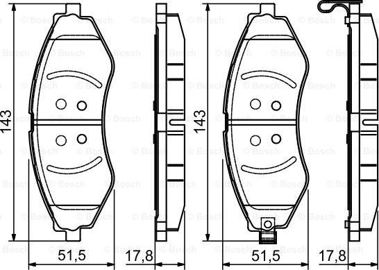 BOSCH 0 986 495 116 - Комплект спирачно феродо, дискови спирачки vvparts.bg