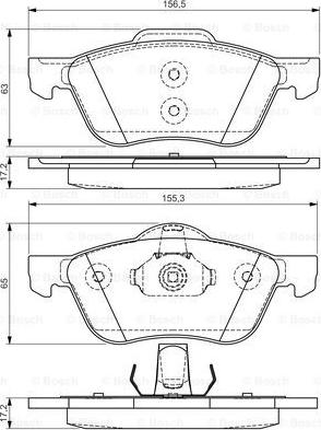 BOSCH 0 986 495 118 - Комплект спирачно феродо, дискови спирачки vvparts.bg