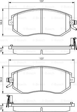 BOSCH 0 986 495 125 - Комплект спирачно феродо, дискови спирачки vvparts.bg