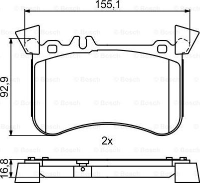 BOSCH 0 986 495 398 - Комплект спирачно феродо, дискови спирачки vvparts.bg