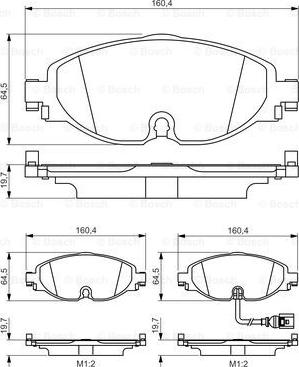 BOSCH 0 986 495 347 - Комплект спирачно феродо, дискови спирачки vvparts.bg