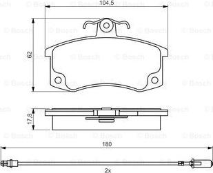 BOSCH 0 986 495 360 - Комплект спирачно феродо, дискови спирачки vvparts.bg