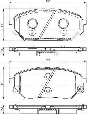 BOSCH 0 986 495 310 - Комплект спирачно феродо, дискови спирачки vvparts.bg