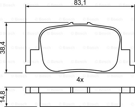 BOSCH 0 986 495 389 - Комплект спирачно феродо, дискови спирачки vvparts.bg