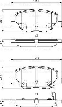 BOSCH 0 986 495 381 - Комплект спирачно феродо, дискови спирачки vvparts.bg