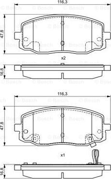 BOSCH 0 986 495 377 - Комплект спирачно феродо, дискови спирачки vvparts.bg