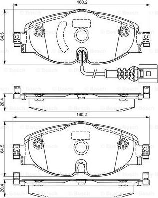 BOSCH 0 986 495 296 - Комплект спирачно феродо, дискови спирачки vvparts.bg