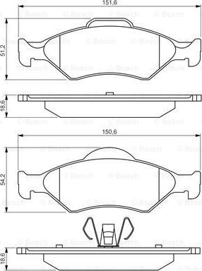 BOSCH 0 986 495 247 - Комплект спирачно феродо, дискови спирачки vvparts.bg