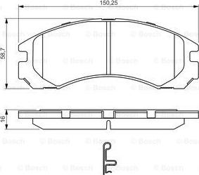 BOSCH 0 986 495 252 - Комплект спирачно феродо, дискови спирачки vvparts.bg