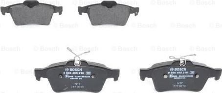 BOSCH 0 986 495 216 - Комплект спирачно феродо, дискови спирачки vvparts.bg