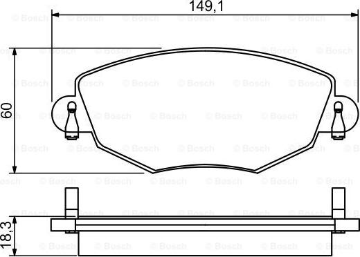 BOSCH 0 986 495 230 - Комплект спирачно феродо, дискови спирачки vvparts.bg