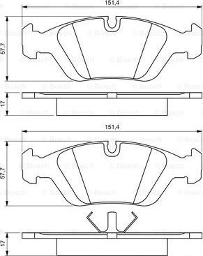 BOSCH 0 986 495 229 - Комплект спирачно феродо, дискови спирачки vvparts.bg