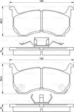 BOSCH 0 986 490 410 - Комплект спирачно феродо, дискови спирачки vvparts.bg