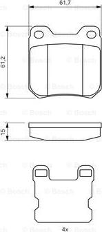 BOSCH 0 986 490 500 - Комплект спирачно феродо, дискови спирачки vvparts.bg