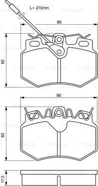 BOSCH 0 986 490 800 - Комплект спирачно феродо, дискови спирачки vvparts.bg