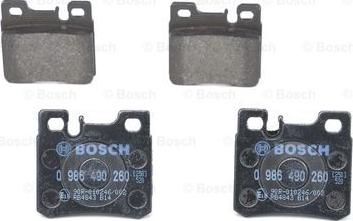 BOSCH 0 986 490 260 - Комплект спирачно феродо, дискови спирачки vvparts.bg