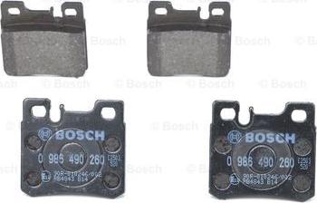 BOSCH 0 986 490 260 - Комплект спирачно феродо, дискови спирачки vvparts.bg