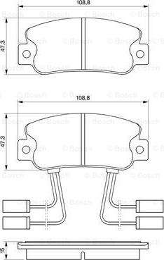 BOSCH 0 986 491 330 - Комплект спирачно феродо, дискови спирачки vvparts.bg