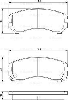 BOSCH 0 986 493 450 - Комплект спирачно феродо, дискови спирачки vvparts.bg