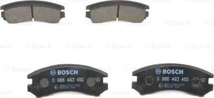 BOSCH 0 986 493 450 - Комплект спирачно феродо, дискови спирачки vvparts.bg