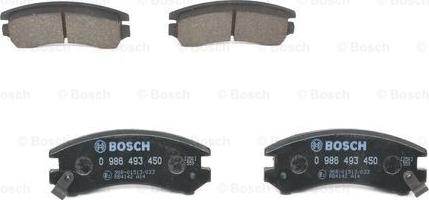 BOSCH 0 986 493 450 - Комплект спирачно феродо, дискови спирачки vvparts.bg