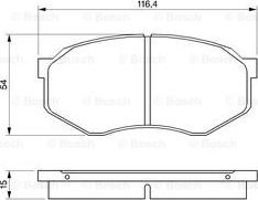 BOSCH 0 986 493 180 - Комплект спирачно феродо, дискови спирачки vvparts.bg