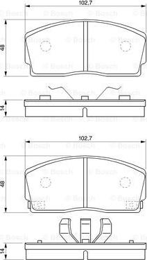 BOSCH 0 986 493 390 - Комплект спирачно феродо, дискови спирачки vvparts.bg