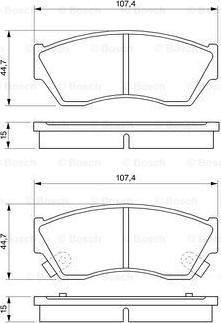 BOSCH 0 986 493 340 - Комплект спирачно феродо, дискови спирачки vvparts.bg