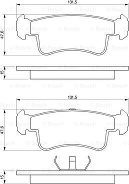 BOSCH 0 986 493 360 - Комплект спирачно феродо, дискови спирачки vvparts.bg