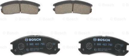 BOSCH 0 986 493 790 - Комплект спирачно феродо, дискови спирачки vvparts.bg