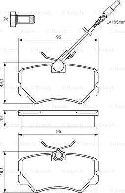 BOSCH 0 986 492 090 - Комплект спирачно феродо, дискови спирачки vvparts.bg