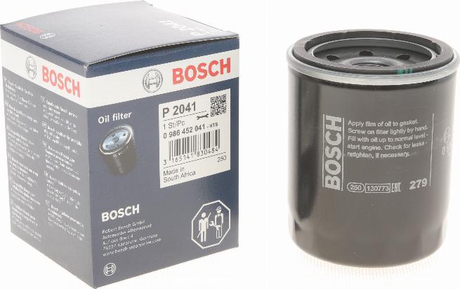 BOSCH 0 986 452 041 - Маслен филтър vvparts.bg