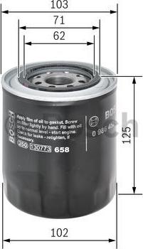 BOSCH 0 986 452 066 - Маслен филтър vvparts.bg