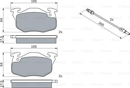 BOSCH 0 986 469 860 - Комплект спирачно феродо, дискови спирачки vvparts.bg