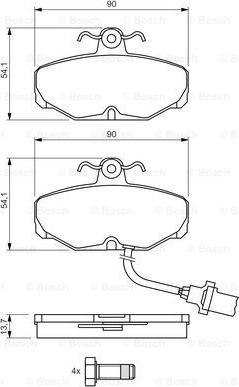 BOSCH 0 986 469 820 - Комплект спирачно феродо, дискови спирачки vvparts.bg