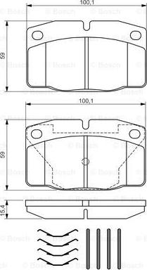 BOSCH 0 986 469 390 - Комплект спирачно феродо, дискови спирачки vvparts.bg