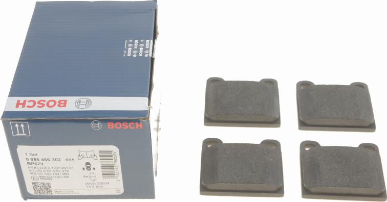 BOSCH 0 986 466 302 - Комплект спирачно феродо, дискови спирачки vvparts.bg