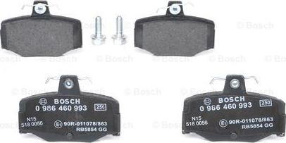 BOSCH 0 986 460 993 - Комплект спирачно феродо, дискови спирачки vvparts.bg