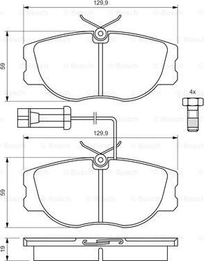 BOSCH 0 986 460 942 - Комплект спирачно феродо, дискови спирачки vvparts.bg