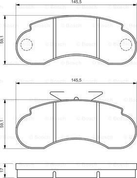 BOSCH 0 986 460 947 - Комплект спирачно феродо, дискови спирачки vvparts.bg