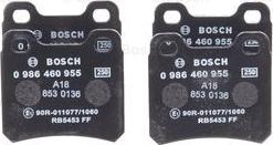 BOSCH 0 986 460 955 - Комплект спирачно феродо, дискови спирачки vvparts.bg