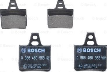 BOSCH 0 986 460 958 - Комплект спирачно феродо, дискови спирачки vvparts.bg