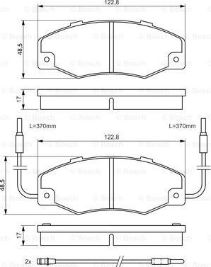 BOSCH 0 986 460 953 - Комплект спирачно феродо, дискови спирачки vvparts.bg