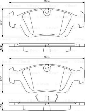 BOSCH 0 986 460 952 - Комплект спирачно феродо, дискови спирачки vvparts.bg