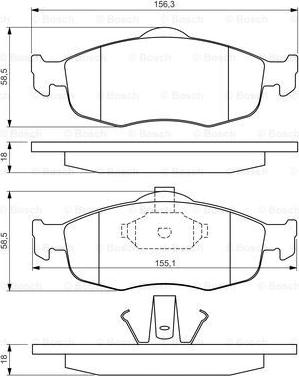 BOSCH 0 986 460 969 - Комплект спирачно феродо, дискови спирачки vvparts.bg