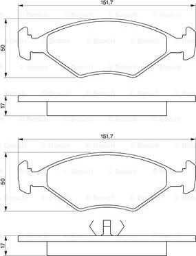 BOSCH 0 986 460 986 - Комплект спирачно феродо, дискови спирачки vvparts.bg